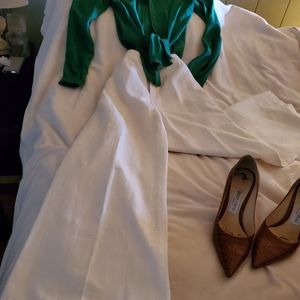 Tory Burch Cream Cropped Pants